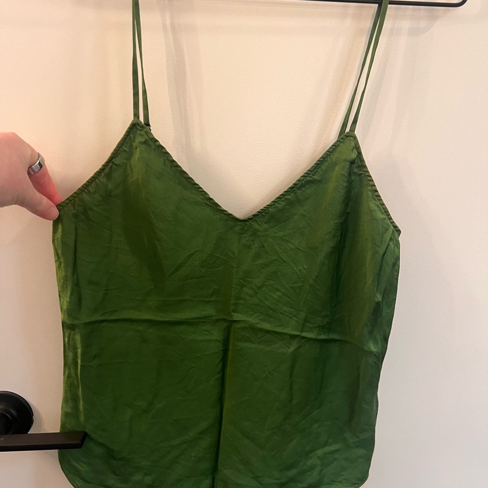 Reformation - Green Silk Tank Top